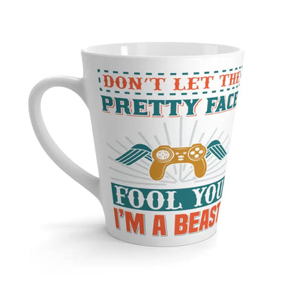 Level Up with the Face Gamer Latte Mug - Perfect for Players - 12oz