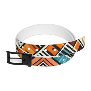 Vibrant Geometrical Pattern Belt Versatile Buckle Style Dipaliz - Belts