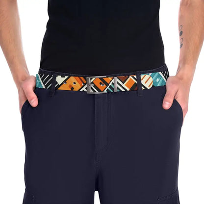 Level Up your Look with a Vibrant Geometrical Pattern Belt - Accessories