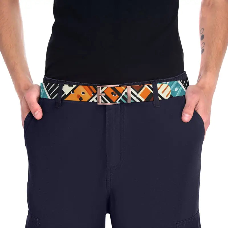 Level Up your Look with a Vibrant Geometrical Pattern Belt - Accessories