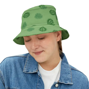 Polyester Bucket Hat - Palm Leaves Print Tropical Style - Dipaliz - Small / Black Stitching - Hats