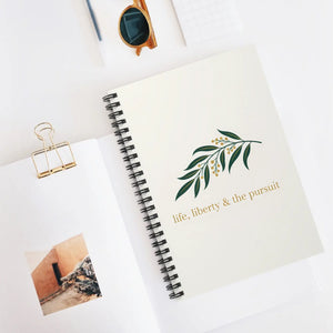 Liberty & the Pursuit Spiral Notebook - Botanical Journal Ruled Lined - Journals