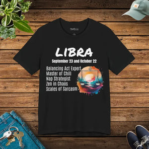 Libra Jersey Short Sleeve Tee - Zodiac Style - Dipaliz - Black / s - T-shirts