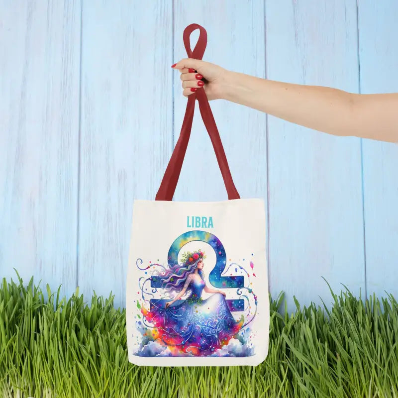 Stylish Libra Zodiac Aop Tote Bag in Three Versatile Sizes - 13’’ × / Red Bags