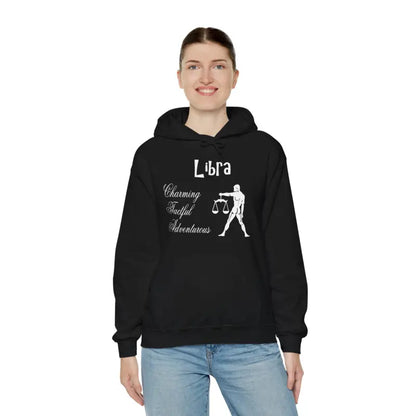 Captivating Libra Zodiac Hooded Sweatshirt for Cosmic Comfort! - Black / s Hoodie