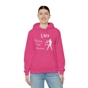 Libra Zodiac Hooded Sweatshirt - Plush Cosmic Comfort - Dipaliz - Heliconia / s - Hoodies