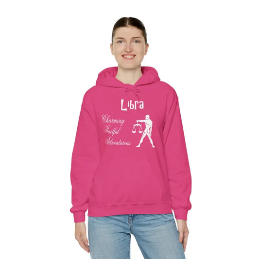 Captivating Libra Zodiac Hooded Sweatshirt for Cosmic Comfort! - Heliconia / s Hoodie