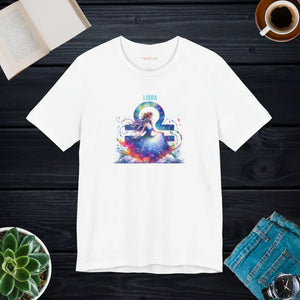 Libra Zodiac Tee - Jersey Short Sleeve Astrological Style - Dipaliz - White / s - T-shirts