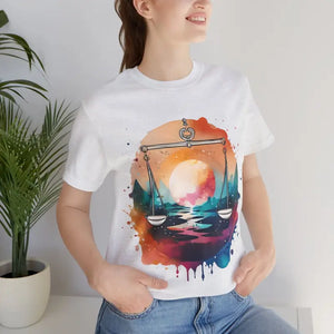 Libra Zodiac Unisex Jersey Short Sleeve Tee - Dipaliz - Ash / s - T-shirts