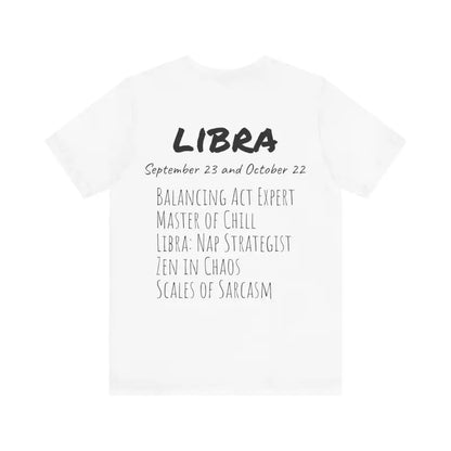 Unisex Libra Zodiac Jersey: Flaunt your Style in Starry Sleeves! - T-shirt