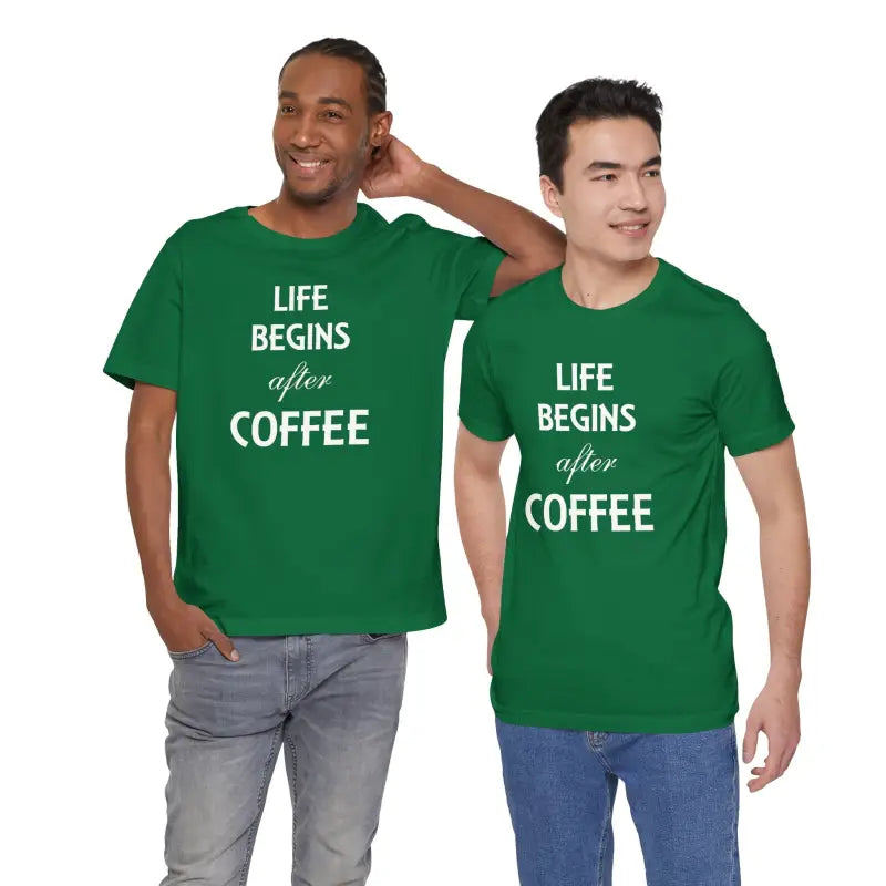 Life Begins After Coffee Unisex Short Sleeve Tee - T-shirt