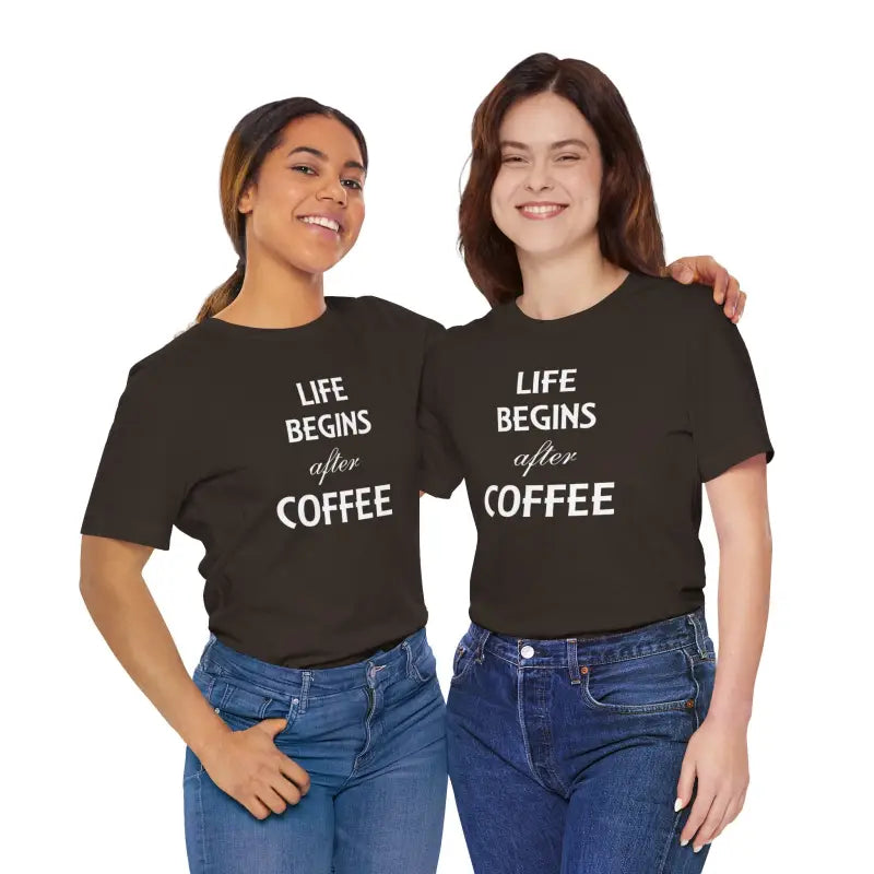 Life Begins After Coffee Unisex Short Sleeve Tee - T-shirt