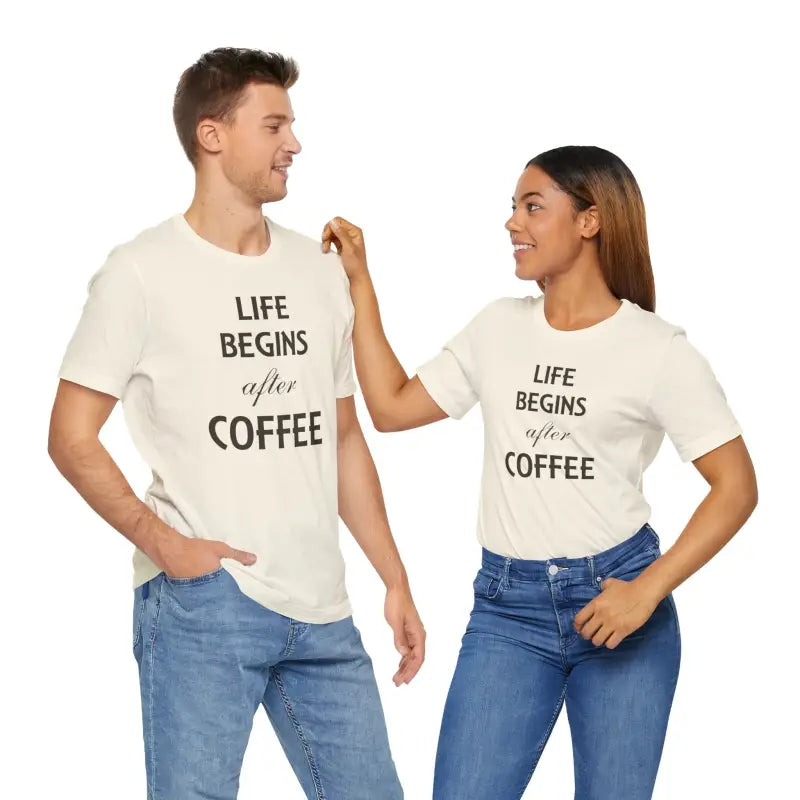 Life Begins After Coffee Unisex Short Sleeve Tee - T-shirt