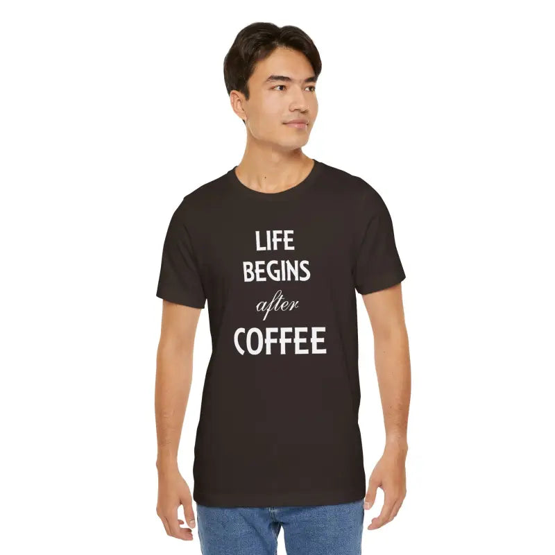 Life Begins After Coffee Unisex Short Sleeve Tee - T-shirt