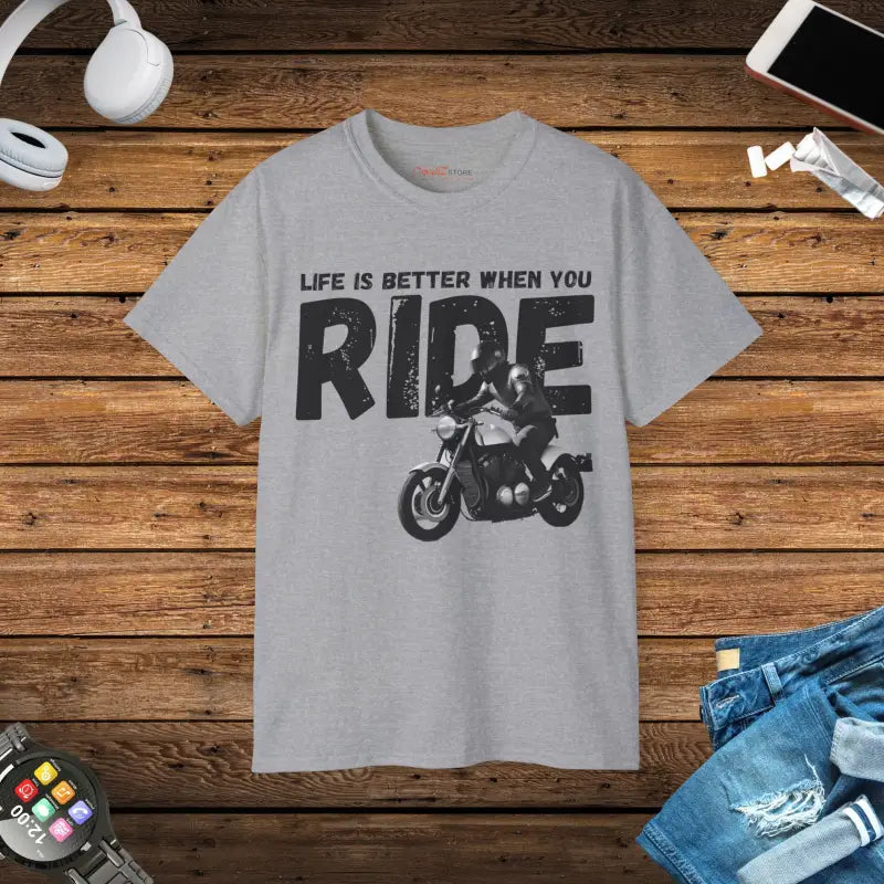 Life’s Better on a Bike Unisex Ultra Cotton Tee - Sport Grey / s T-shirt