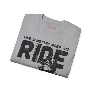 Unisex Ultra Cotton Tee - Motorcycle Freedom Rider Style - Dipaliz - T-shirts