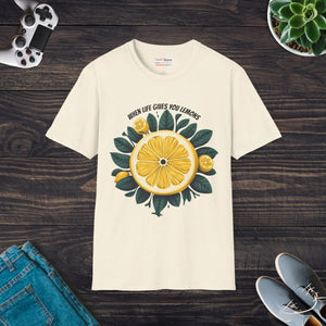 Zesty Unisex Softstyle T-shirt - Sliced Lemon Design - Dipaliz - T-shirts