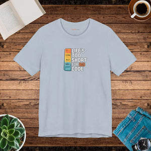 Soft Cotton Bad Code Tee - Life’s Short Design - Dipaliz - T-shirts