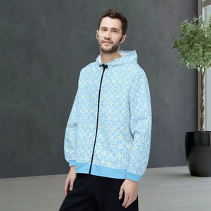 Blue Floral Tile Windbreaker - Adventure Ready Outerwear - Dipaliz - Xs
