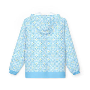 Blue Floral Tile Windbreaker - Waterproof Coating - Dipaliz - Windbreakers