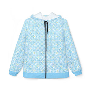 Blue Floral Tile Windbreaker - Waterproof Coating - Dipaliz - Windbreakers