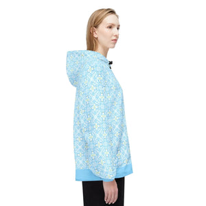 Blue Floral Tile Windbreaker - Waterproof Coating - Dipaliz - Windbreakers