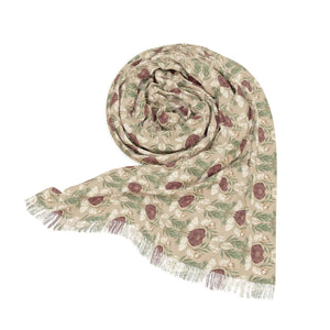 Light Floral Scarf – Delicate Vintage Tulip Pattern Lightweight Spring Accessory - Scarves & Shawls