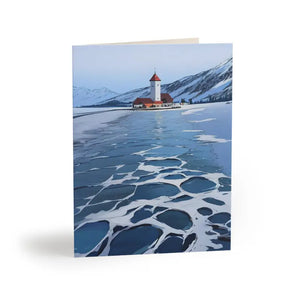Lighthouse Greeting Cards with Matching White Envelopes - Dipaliz - 8 Pcs / Matte / 4.25” x 5.5” - & Note
