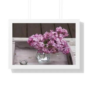 Lilacs Gallery Canvas - Framed Horizontal Poster Art - Dipaliz - 24″ x 16″ / White - Posters Prints & Visual Artwork