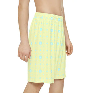 Lime Yellow Abstract Pattern Sports Shorts - Dipaliz