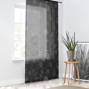Nature Line Art Window Curtain - Sheer Home Decor - Dipaliz - Curtains