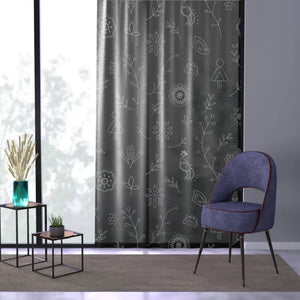 Art Window Curtain - Nature Line Black Home Decor - Dipaliz - Sheer / White / 50’’ × 84’’ - Curtains