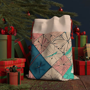Pink Square Pattern Linen Bag – Eco Friendly - Dipaliz - Gift Bags