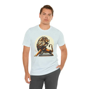 Lion Yoga Short Sleeve Tee - Warrior Performance Comfort - Dipaliz - Heather Ice Blue / s - T-shirts