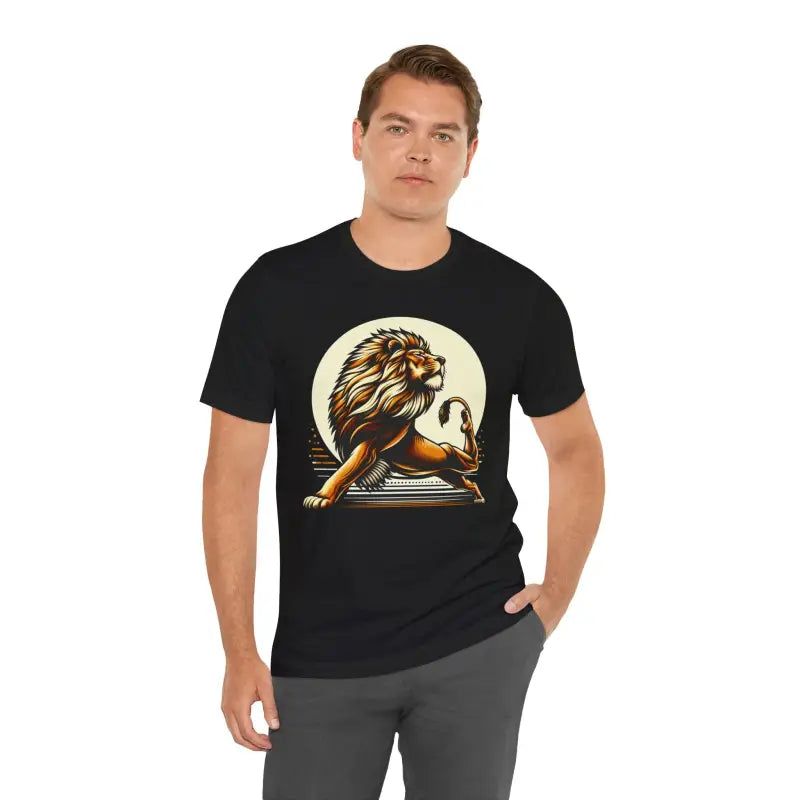 Unleash your Inner Lion with the Ultimate Yoga Short Sleeve Tee - Solid Black Blend / s T-shirt