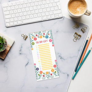 Elegant Floral Border Notepad - Chic Travel Size - Dipaliz - Notepads
