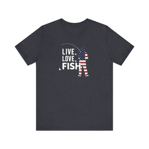 Live Love Fish 4th of July Tee - Patriotic Fishing - Dipaliz - T-shirts