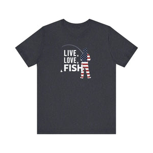 Live Love Fish Fishing Tee - 4th of July - Dipaliz - T-shirts