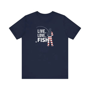 Live Love Fish Fishing Tee - 4th of July - Dipaliz - T-shirts