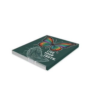 Vibrant Pride Greeting Cards - Butterfly Cardstock - Dipaliz - & Note
