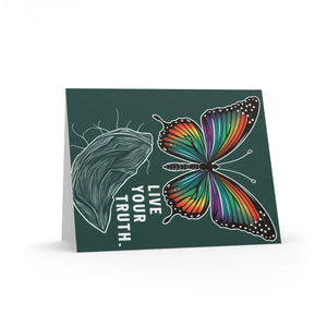 Vibrant Pride Greeting Cards - Butterfly Cardstock - Dipaliz - & Note
