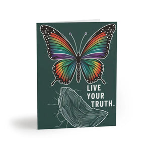 Vibrant Pride Greeting Cards - Butterfly Cardstock - Dipaliz - & Note