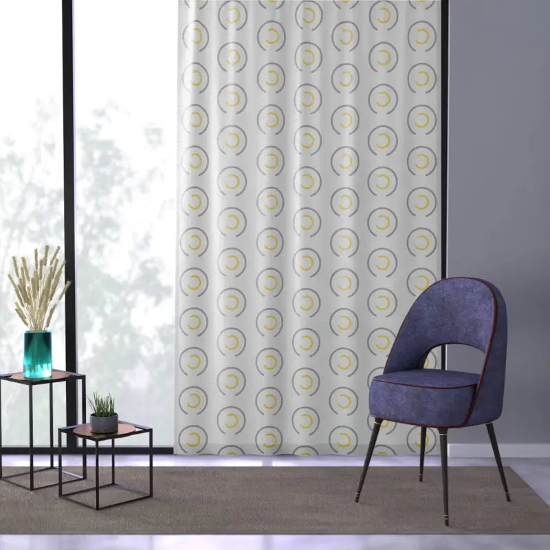 Transform your Space: Abstract Yellow & Grey Circles Curtains - Sheer / White / 50’’ × 84’’ Home Decor