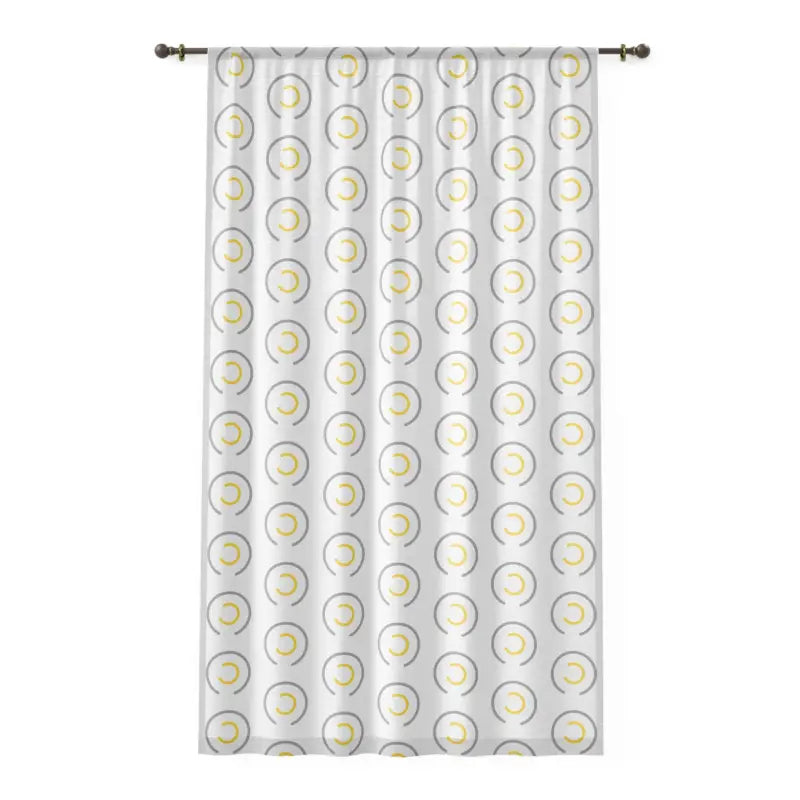 Transform your Space: Abstract Yellow & Grey Circles Curtains - Sheer / White / 50’’ × 84’’ Home Decor