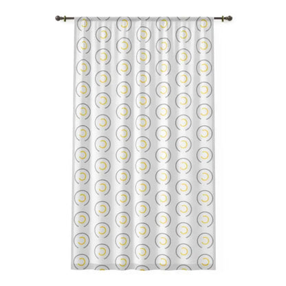 Transform your Space: Abstract Yellow & Grey Circles Curtains - Sheer / White / 50’’ × 84’’ Home Decor