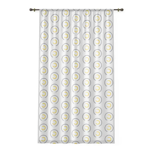 Transform your Space: Abstract Yellow & Grey Circles Curtains - Sheer / White / 50’’ × 84’’ Home Decor