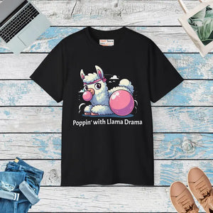 Llama Drama Ultra Cotton Tee - Whimsical Women’s Top - Dipaliz - Black / s - T-shirts