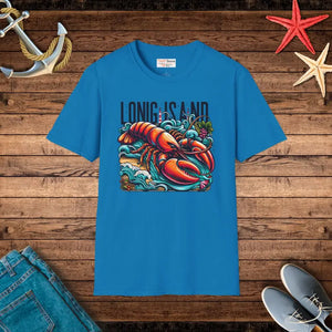 Lobster with Long Island Fisherman Tee - Unisex Comfort - Dipaliz - Sapphire / s - T-shirts