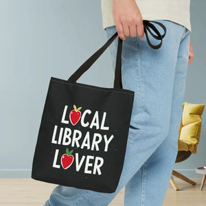 Library Lover Aop Tote Bag for Bookworms - Dipaliz - 13’’ × / Black - Bags