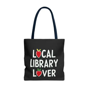 Bags - Library Lover Aop Tote Bag for Bookworms - Dipaliz 18’’ × / Navy